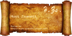 Hust Zsanett névjegykártya